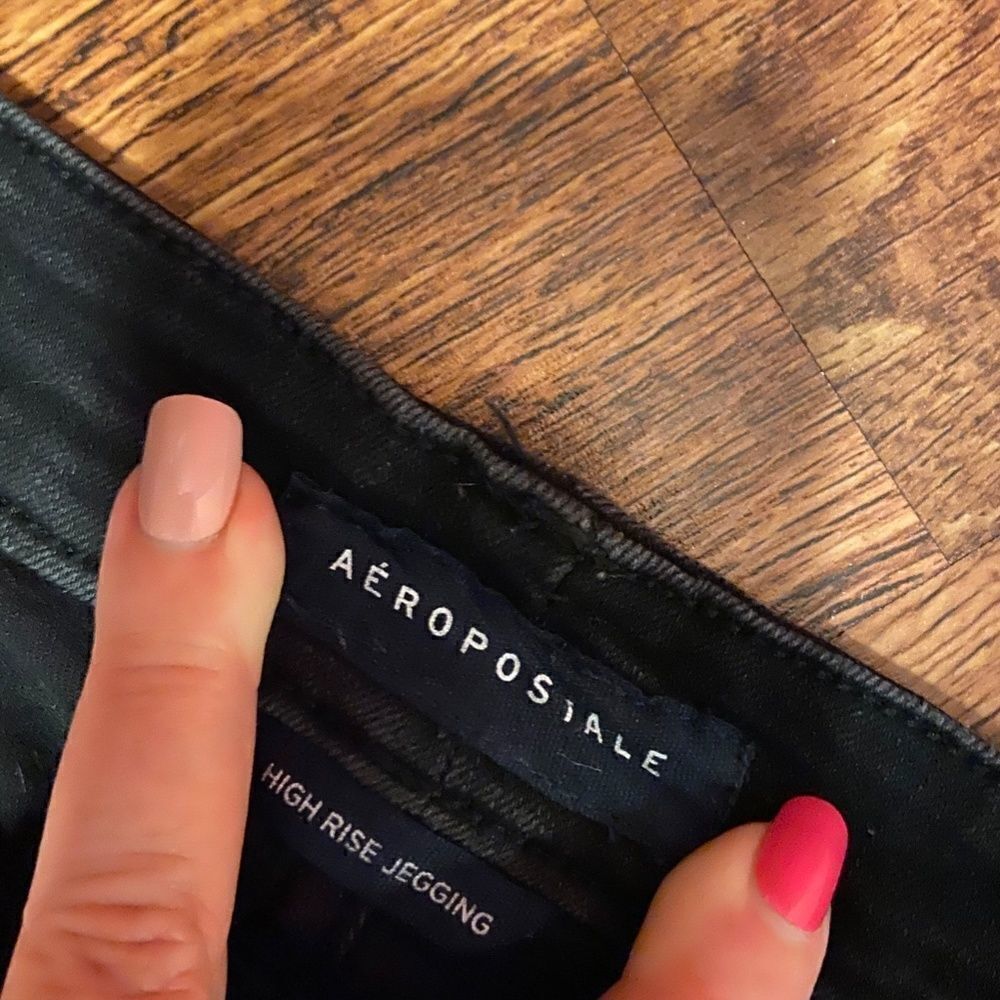 Aeropostale High Rise Jeggings Black 8 Long - Picture 7 of 7